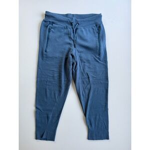 KARI TRAA Pull-On Knit Crop Lounge Jogger Pants Womens Medium Blue 20.5" Tapered